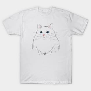 Ragdoll Cat Line Art T-Shirt